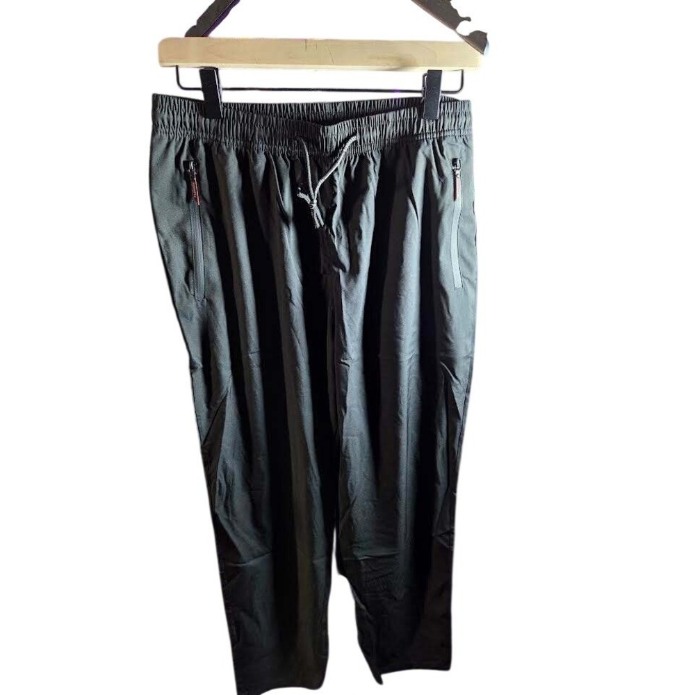 Mens Athletic Joggers Black‎ Lightweight Training Pants Zipper Pockets Size M
